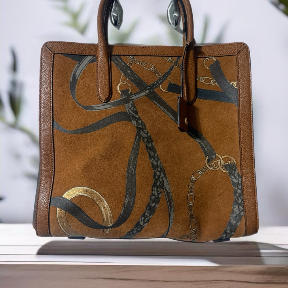 Designer, Ralph Lauren suede and leather tote classic bag.